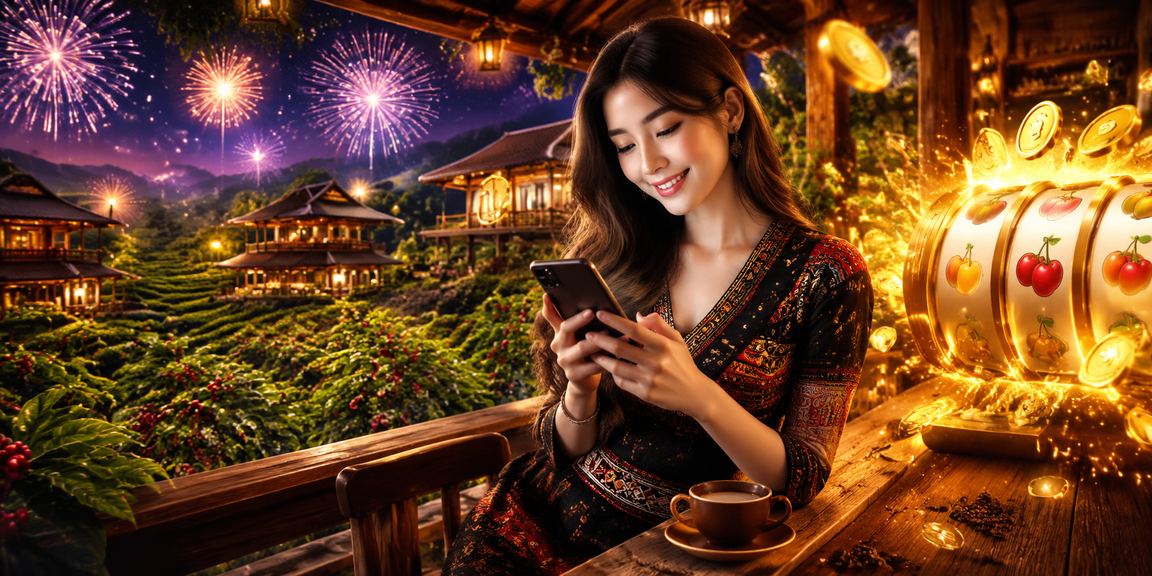 Người chơi tại Buôn Ma Thuột tham gia Jackpot Slots trong không gian cà phê yên tĩnh